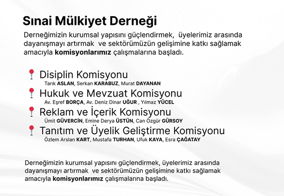 Sınai Mülkiyet Derneği Komisyonları Belirlendi
